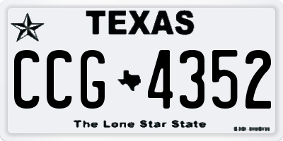 TX license plate CCG4352