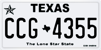 TX license plate CCG4355