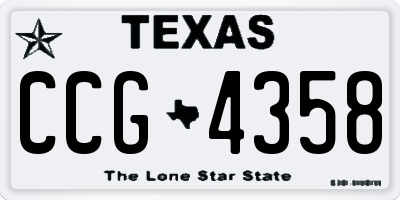 TX license plate CCG4358