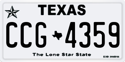 TX license plate CCG4359