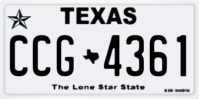 TX license plate CCG4361