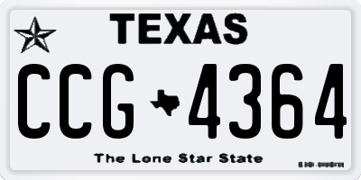 TX license plate CCG4364