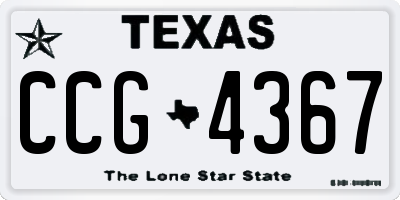 TX license plate CCG4367