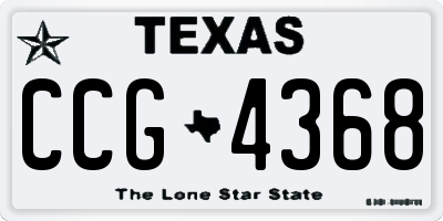 TX license plate CCG4368