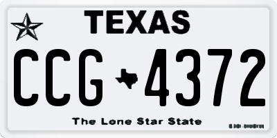 TX license plate CCG4372