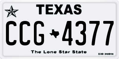 TX license plate CCG4377