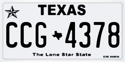 TX license plate CCG4378