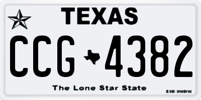 TX license plate CCG4382