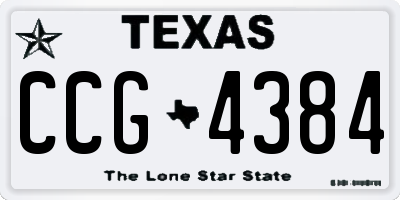 TX license plate CCG4384