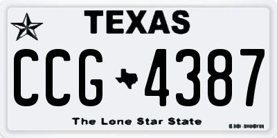 TX license plate CCG4387