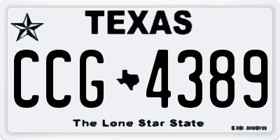 TX license plate CCG4389