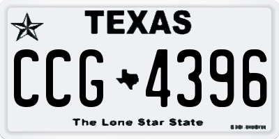 TX license plate CCG4396