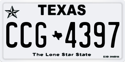 TX license plate CCG4397