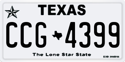 TX license plate CCG4399