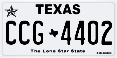 TX license plate CCG4402