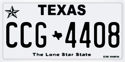 TX license plate CCG4408