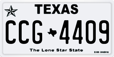 TX license plate CCG4409