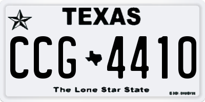 TX license plate CCG4410