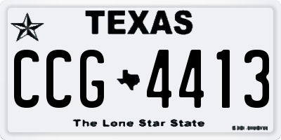 TX license plate CCG4413