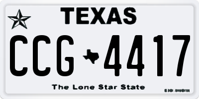 TX license plate CCG4417