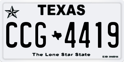 TX license plate CCG4419