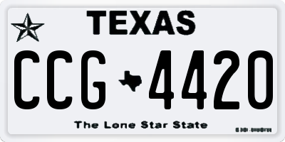 TX license plate CCG4420