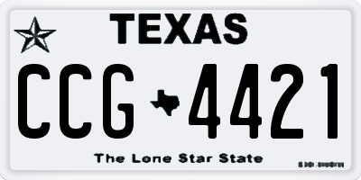 TX license plate CCG4421
