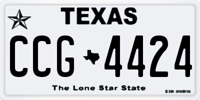 TX license plate CCG4424
