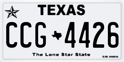 TX license plate CCG4426