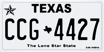 TX license plate CCG4427