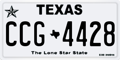 TX license plate CCG4428