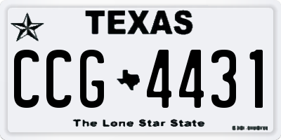 TX license plate CCG4431