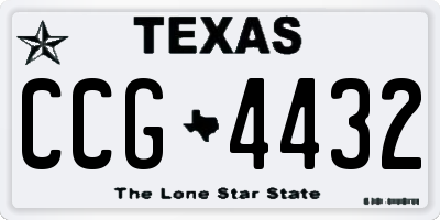 TX license plate CCG4432