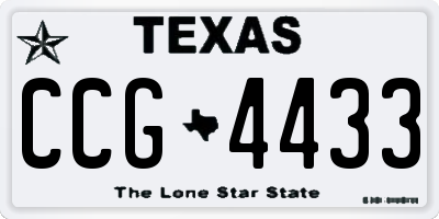 TX license plate CCG4433