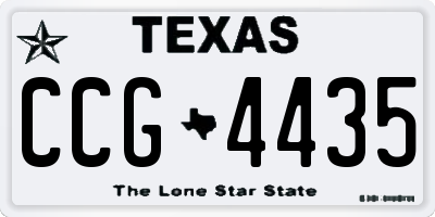 TX license plate CCG4435