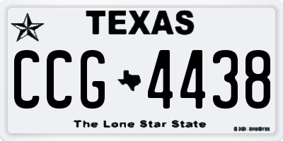 TX license plate CCG4438
