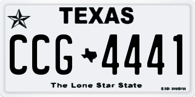 TX license plate CCG4441