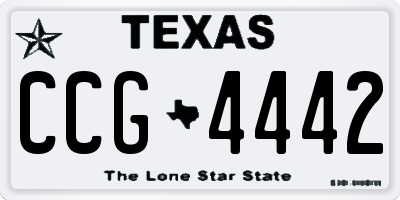 TX license plate CCG4442