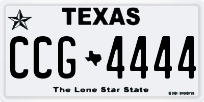 TX license plate CCG4444
