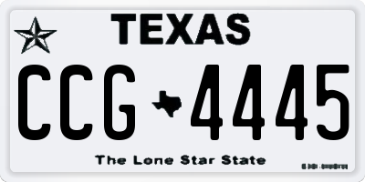 TX license plate CCG4445