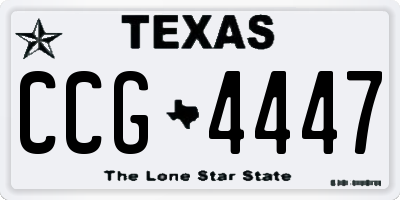 TX license plate CCG4447