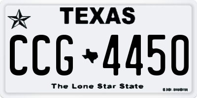 TX license plate CCG4450