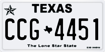 TX license plate CCG4451