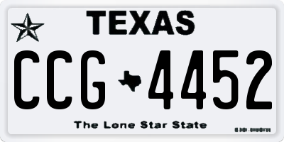 TX license plate CCG4452
