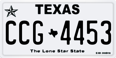 TX license plate CCG4453