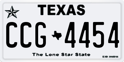 TX license plate CCG4454