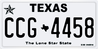 TX license plate CCG4458