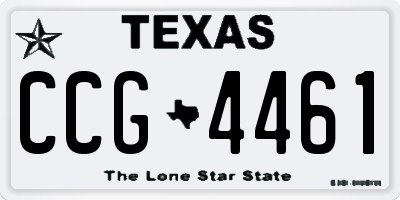 TX license plate CCG4461