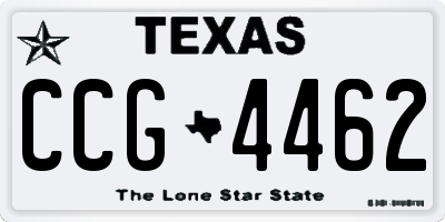 TX license plate CCG4462