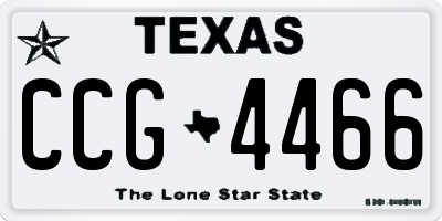 TX license plate CCG4466